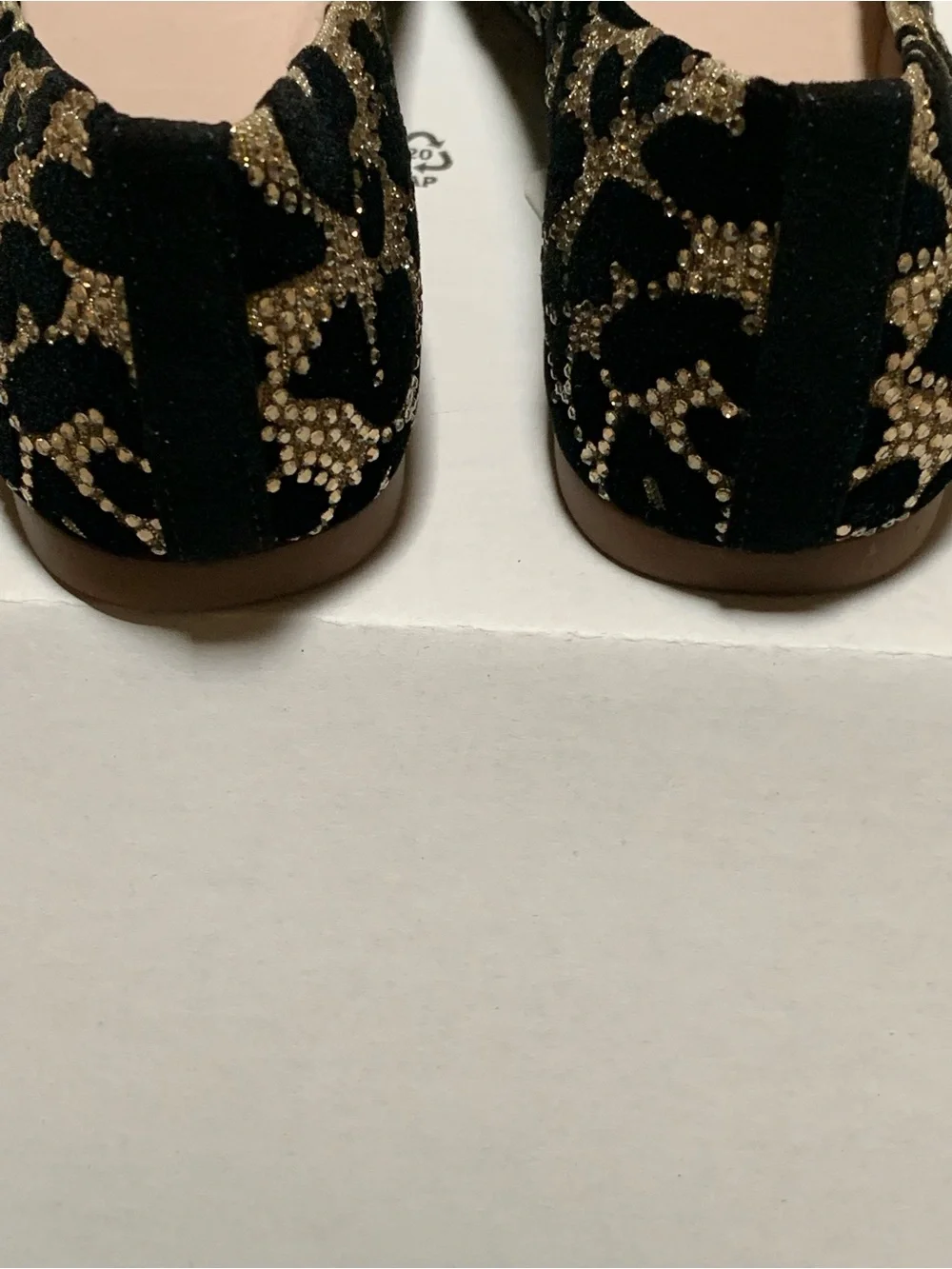 New Gianni Bini Size 5 Black & Gold Embellished Pointed Toe Flats